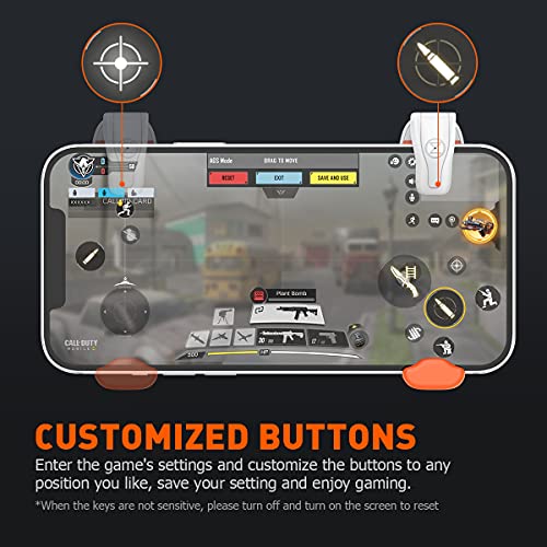 BIGBIG WON Mobile Gaming Triggers, Mobile Game Controllers Plug and Play for iOS and Android Phone 4.7-6.5 inches Game Trigger for PUBG/Fortnite/COD White (M1-1 Piece)