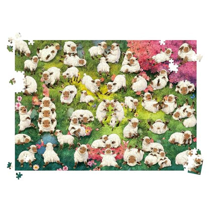 HUADADA 1000 Piece Puzzle for Adults - Cute Fluffy Sheep Jigsaw Puzzle, Anti-Glare Matte Print, 70x50cm, Puzzles 1000 Pieces - color: Cute Fluffy Sheep