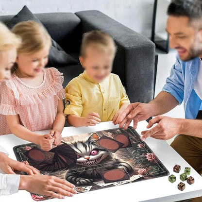 for MTG Card Playmat with Zones-Includes A Storage Bag and 6 Dice, 24 x 14 inches for TCG Playmat with Non-Slip Rubber, Game Mat, Cute Cat - color: Yux-playmats-2-2A-276