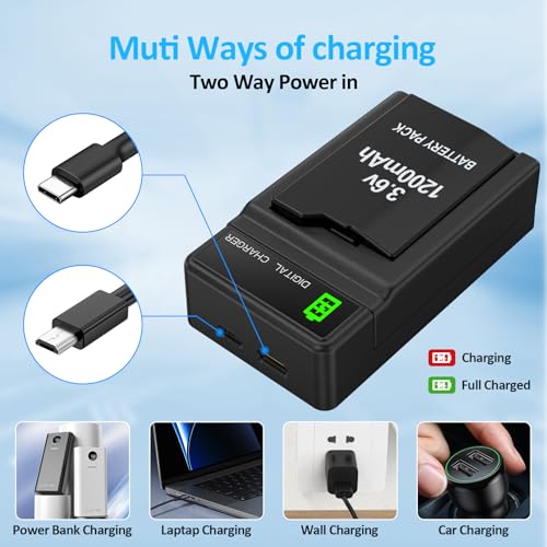 PSP Battery and Charger, 2Pcs 3.6v 1200mAh Lithium Polymer Replacement Batteries with Charging Dock for PSP-3000, PSP-3001, PSP-2000, PSP-2001, PSP-3002, PSP-3004, PSP Lite, PSP Slim Console - size: for PSP2000/3000