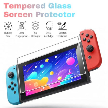 Custom Photo Carrying Case for Nintendo Switch/OLED, Personalized Name Accessories Bundle Hard Shell Travel Pouch with 8 Game Cartridges, Screen Protector, Clear Switch Cover Case, Thumb Grips, Black - size: Nintendo Switch/OLED