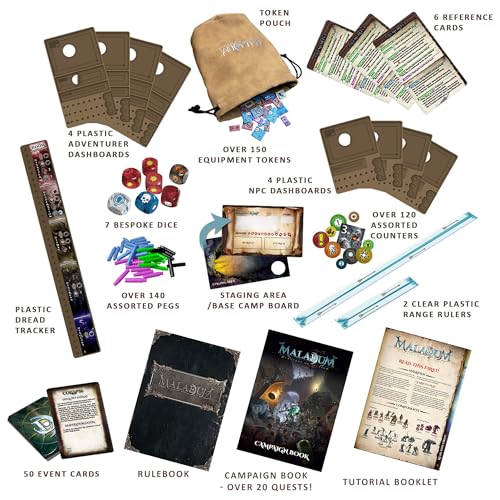 Maladum Dungeons of Enveron Starter Set - Fantasy Dungeon Crawler Game Immersive Terrain Solo, Co-op and Adversarial Play