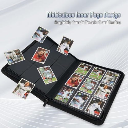 Trading Card Binder, Premium 9 Pocket Double Sided 540 Pocket PU Card Collection Binder, Collectible Trading Card Albums for MTG, TCG, Sport Card, Game Cards (Black 1) - color: Black 1