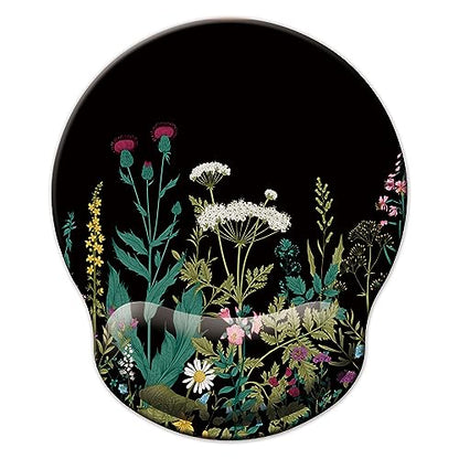 Mouse Pad with Wrist Support, Ergonomic Mouse Pad with Memory Foam Wrist Rest Cushion, Non-Slip Rubber Base Gaming Mice Pad for Home Office Computer Laptop, Flowers Grass - color: Flowers grass