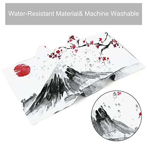Japan Traditional Sumi-e Painting Extended Gaming Mouse Pad Large Desk Mat with Non-Slip Rubber Base and Stitched Edges,Keyboard Mouse Mat Desk Pad for Work,Game,Office,Home 35.4 * 15.7 Inch - color: Japan Traditional Sumi-e Painting