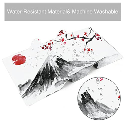 Japan Traditional Sumi-e Painting Extended Gaming Mouse Pad Large Desk Mat with Non-Slip Rubber Base and Stitched Edges,Keyboard Mouse Mat Desk Pad for Work,Game,Office,Home 35.4 * 15.7 Inch - color: Japan Traditional Sumi-e Painting