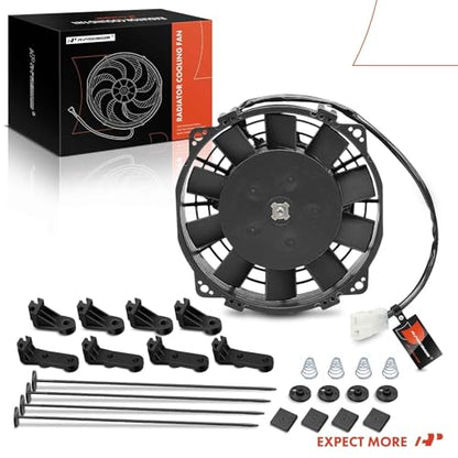 A-Premium 6.5'' 6.5 inch Slim Universal Electric Cooling Fan Assembly | 12V 80W, Pull Fan with Mount Kit - style: 6.5 inch