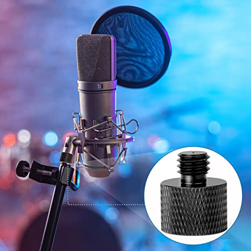 Mic Stand Adapter 3/8 Female to 5/8 Male Microphone Stand Adapter and 5/8 Female to 3/8 Male Mic Thread Adapter for Blue Yeti Snowball Boom Arm Mic Stand Mount to Tripod, Combo 8 Pack by ChromLives - color: black