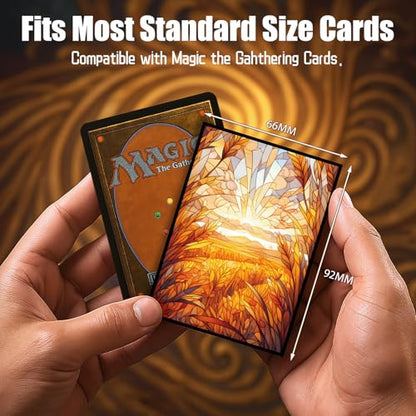 MTG Card Sleeves - Plains- Ultra Clear Front & Matte Finish Back, 100 Count Standard Size Matte Art Sleeve for Magic The Gathering - color: Plains
