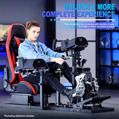 Marada Racing Flight Game Mount with Red Seat Compatible with Thrustmaster A10C Hotas Warthog,Adjustable,Throttle,Joystick & Keyboard Not Included