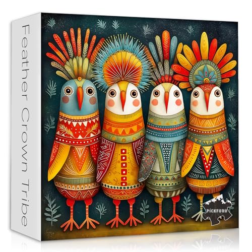 Bird Puzzles for Adults 1000 Piece, Funny Nature Fantasy Animal Abstract Jigsaw Puzzle, Colorful Whimsical Cute Puzzles Challenge - style: Whimsical Bird Puzzles