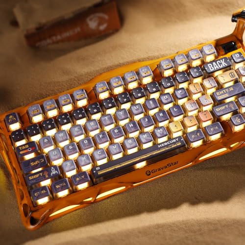 GravaStar Mercury K1 Pro Wireless Gaming Keyboard, Handcrafted Aluminum Alloy Mechanical Keyboard, 75% Layout, Hot-Swappable RGB Custom Keyboard with Linear Switches 【Battle-Worn Yellow】 - color: Battle-Worn Yellow