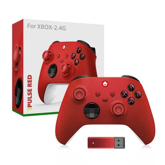 Gamepad Controller with 2.4G Wireless Receiver for Xbox Serise X/S, Anti-Skid Rocker Gaming Handle with Headphone Jack & Share Button (red) - color: Red