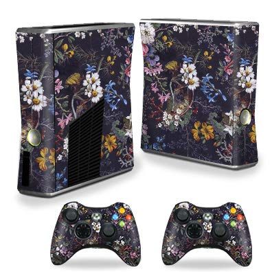 MightySkins Skin Compatible with Xbox 360 S Console - Midnight Blossom | Protective, Durable, and Unique Vinyl Decal wrap Cover | Easy to Apply, Remove, and Change Styles | Made in The USA - color: Midnight Blossom