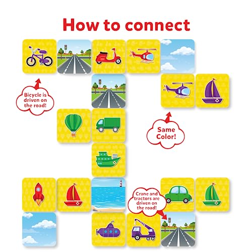 Skillmatics Educational Game – Connectors Cars, Boats, Planes & More | Fun Learning Game of Connections, Strategy & Matching, Ages 3 to 6 - style: Cars, Boats, Planes & More