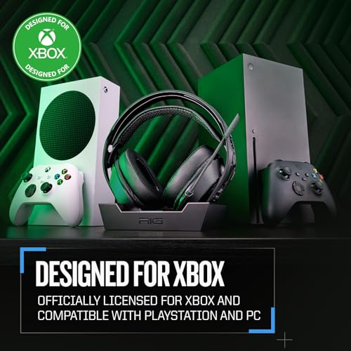 RIG 800 PRO HX Wireless Gaming Headset & Multi-Function Base Station Xbox | Officially Licensed for Xbox Series X|S, Xbox One, PC - Dolby Atmos 3D Audio - Up to 60 Hour Battery - Flip-to-Mute Mic