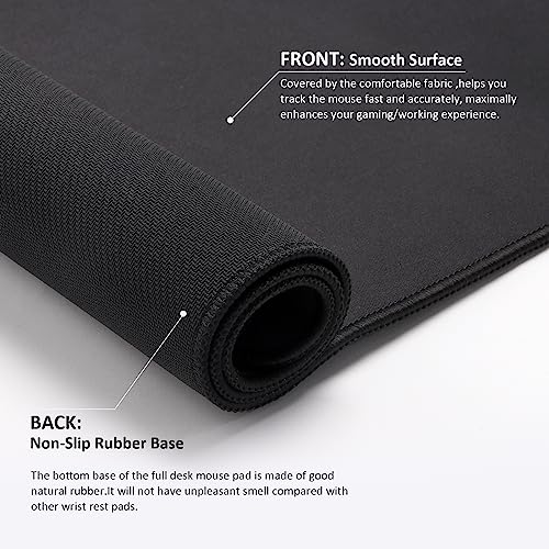 Large Gaming Mouse Pad with Stitched Edges,[35.4x15.7In] Extended Mouse Pad with Non-Slip Natural Rubber Base for Gamer/Desktop/Office/Home-90x40 Heius - color: 90x40 Heius