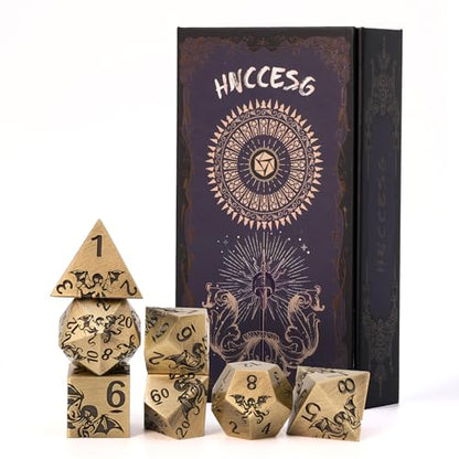 Octopus Metal RPG Dice Set,7-Piece,Solid Zinc Alloy with Antique Bronze Plated Finish,Gift for Tabletop Role-Playing Games & Collectors (Bronze) - color: Bronze
