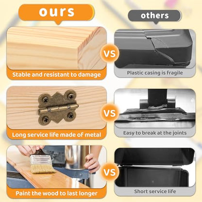 MOBYKE Index Card Holder 4x6, 100 Pcs Heavy-Duty Index Card Business Card Organizer Wooden Recipe Box with Dividers Flash Card Holder with 30 White Dividers, 1 Blank Sticker and 1 Letter Sticker - color: White, size: 4x6