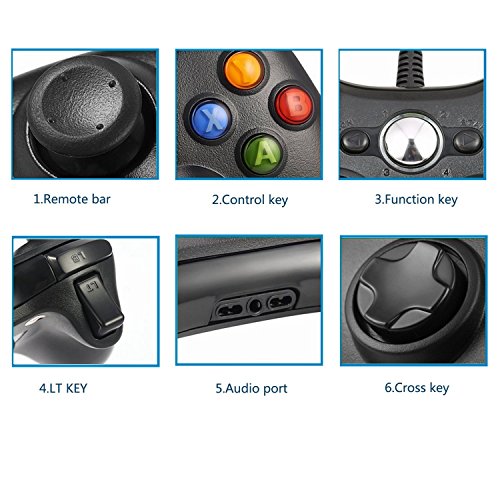 Xbox 360 Wired controller Gamepad Controller for Xbox 360(Black)