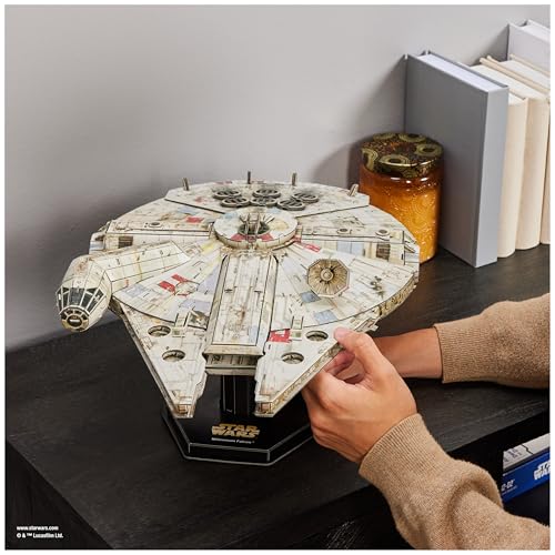 4D Build Star Wars Millennium Falcon 3D Model Kit, Star Wars Gifts, Desk Decor for Fans & Collectors, 223 Pieces, 3D Puzzles, Gift Ideas for Ages 12 & Up - style: Millennium Falcon 223 pcs