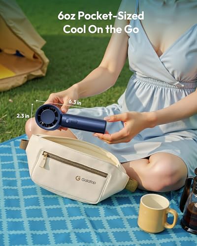 Gaiatop Small Handheld Fan Portable, Powerful High Speed Turbo Cooling, USB Rechargeable Mini Personal Fan, Summer Outdoor Travel Essentials, Gifts for Women Men, Navy Blue - color: Navy Blue