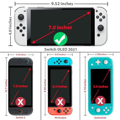 TJS 2 Pack Screen Protector for Nintendo Switch OLED Model 2021 7.0" Clear | Tempered Glass Screen Protector Works While Docking 0.3mm Thickness/Bubble Free/Ultra Clear/9H Hardness/ Anti-Fingerprint - size: Nintendo Switch OLED 7.0''