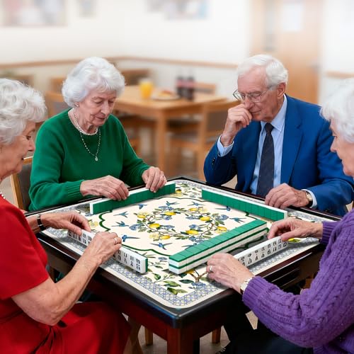 Lemon Bird Mahjong Mat (31.5 X31.5 in), Non-Slip Noise Reduction | Yellow Mahjong Table Mat, Mah Jong Mat with Carrying Bag, Game Table Cover for Mahjongs Poker Card Dominoes, Christmas Gift - color: Lemon