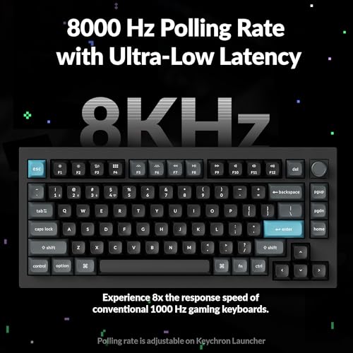 Keychron Q1 Ultra 8K 75% Wireless Mechanical Keyboard, Aluminum Hot-Swappable RGB, Brown Switch, 82 Keys, 600h Battery Life, 2.4GHz/Bluetooth/Wired, ZMK Programmable, Mac Windows Linux – Black - color: Keychron Silk POM Switch - Brown