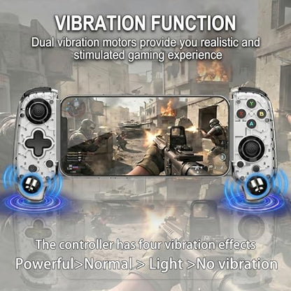 Megadream USB-C Wired & Wireless Mobile Game Controller for iPhone, Android USB-C Phones, PC, Switch - Supports Xbox/PS/Steam Remote Play & Cloud Gaming - Hall Effect Joysticks, Turbo, Vibration, White - color: White