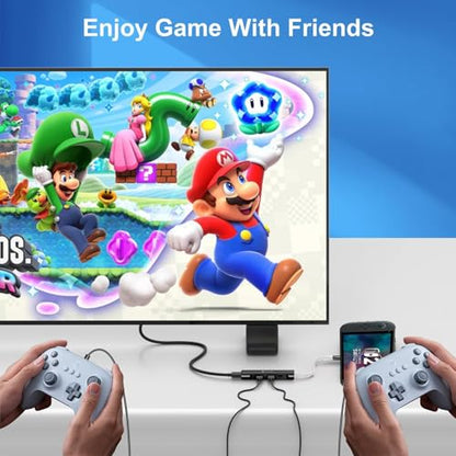 RREAKA TV Dock for Nintendo Switch 2 / Switch/Switch OLED, Portable Travel Dock Replacement with 4K@60Hz HDMI, PD 100W Charging, USB 3.0 - color: Black & White-2nd Version