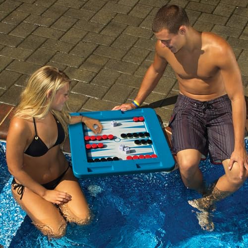 Swimline Floating Multi-Game Gameboard For 2-4 Players , Blue - style: Floating Magnetic Multi-Game Board Set