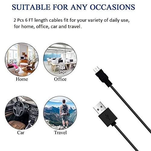 Micro USB Cable, 2 Pack [6FT, 6FT], Fast Charging Cable, High Speed Data Transfer Cable, Android Phone Cable for Samsung Galaxy S7 Edge S6 S5 and More, Trustable - size: 2Pack 6ft