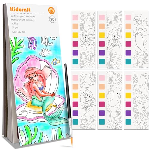 Paint with Water Coloring Books for Kids, Pocket Mess Free Watercolor Painting Kit, Water Color Paint Set Arts and Crafts Gift for Girls Ages 4 5 6 7 8+, Travel Activity Toy - Mermaid - color: Mermaid