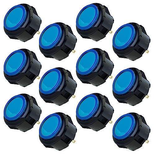 Qanba Gravity KS Mechanical Shafts Silent Pushbutton 24mm Snap-in (Boxed (Clear Black Blue E07(12 pcs) - color: Clear Black Blue E07(12 pcs）