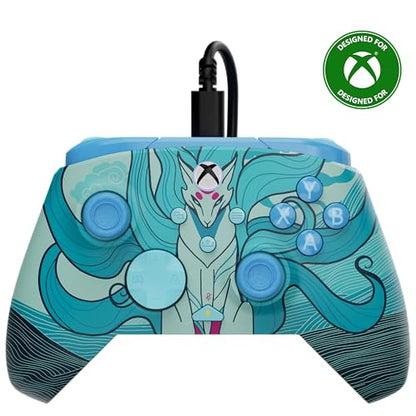 Turtle Beach Rematch Advanced Wired Gaming Controller for Xbox & PC | Xbox Series X|S, Xbox One, PC, 2 Remappable Buttons, Hall-Effect Triggers, Audio Controls, Glows-in-the-Dark, Blue Kitsune - color: Blue Kitsune