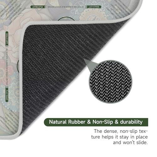 Deyimmei Neoprene Mahjong Mat for Table 31.5"x31.5" - Non-Slip, Noise Reduction Cover with Storage Pockets, American Rules & Crease-Free Rolled Shipping (Vibrant Blooms)