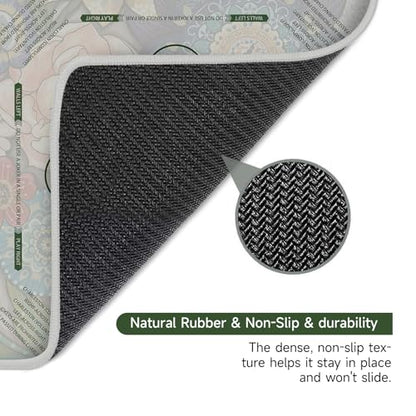 Deyimmei Neoprene Mahjong Mat for Table 31.5"x31.5" - Non-Slip, Noise Reduction Cover with Storage Pockets, American Rules & Crease-Free Rolled Shipping (Vibrant Blooms)