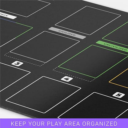 Solo Zone Game Mat | 24"x14" Imperium Bot Compatible Organizer Playmat Tabletop Deck Building Strategy Card Game Gift Accessories (Non-Stitched Edges) - style: Non-Stitched Edges