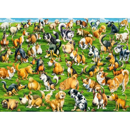 HUADADA 1000 Piece Puzzle for Adults -Fun Dog Puzzles 1000 Pieces, Anti-Glare Matte Print, 70x50cm, Family Jigsaws Puzzles Game - color: Fun Dog