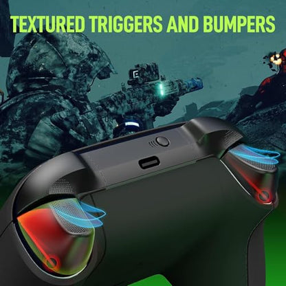 Dinosoo Wireless Controller for X-box Series X/S/X-box One/X-box One S/One X, and Android PC Windows 10/11, Built-in Dual Vibration TURBO Function 3.5mm Headphone Jack Macro Function - color: black