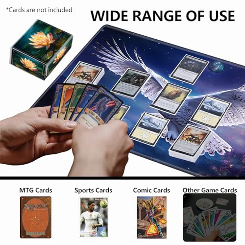 Strong Magnet MTG Playing Card Case Cover Commander Deck Box Creative Pattern Trading Card Storage Box for Collectible Games,A Lotus Flower In The Water Butterfly - color: A Lotus Flower In The Water