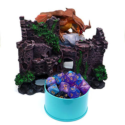 DND Dice Set Blue Purple Glitter Dice for Dungeon and Dragons D&D RPG Role Playing Games Table Games Polyhedral Dice - color: Blue Mix Rose+glitter