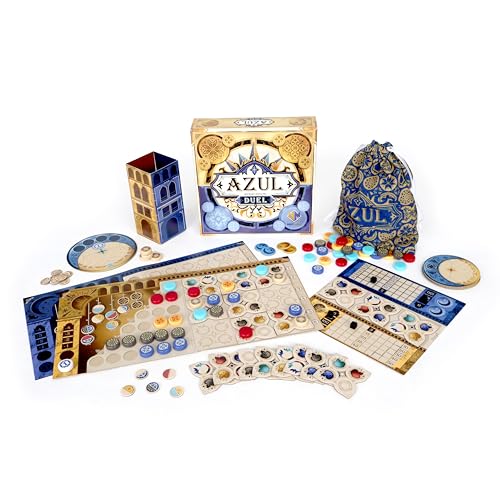Asmodee Azul Duel Board Game - Competitive Head-to-Head Tile-Placement Strategy Game, Stunning Mosaic Art and Quick Gameplay for Kids & Adults, Ages 8+, 2 Players, 30-45 Minute Playtime | Competitive Head-to-Head Tile-Placement Strategy Game, Stunning Mos