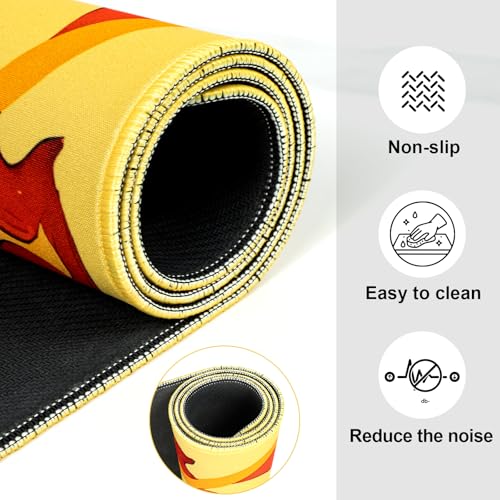 Neoprene Mahjong Mat with Rules, 33 x 33 in, Non-Slip, Yellow | Noise-reducing table mat with carrying bag and 3 dice; for poker, cards, board games, tile games and dominoes - color: 33" Yellow, size: 33"