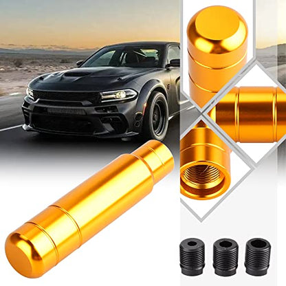 BARTOO Aluminum Weighted Manual Shift knobs, Long Stick Shift Knob Gear Shifter Knobs, Car Accessories Lever Cover Head Universal Shifter Knobs with 3 Threaded Adapters (Gold) - color: Gold