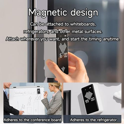 Visual Timer, Rechargeable Digital Hourglass Timer with LED Display | Large display, magnetic back and adjustable volume for classroom, kitchen, fitness, study and kids learning - color: White