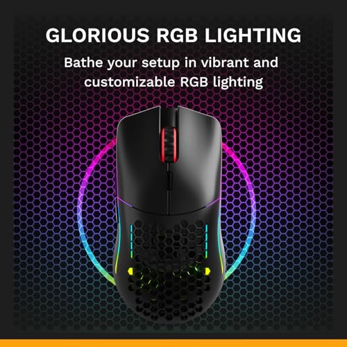 GLORIOUS Model O Classic Wireless PC Gaming Mouse - Low Latency, 19k DPI Sensor, Lightweight Honeycomb 69g, Customizable RGB, 100M Click Mechanical Switches, Programmable Buttons - Black - color: Black, style: Model O Classic (Ambidextrous)