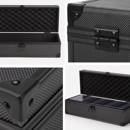 Trading Card Storage Case for Graded Cards, Holds 43 Magnetic Card Holders or Card Slabs, Hard Shell Card Organizer Box with Foam Protection for Sports Cards & Collectible Trading Cards
