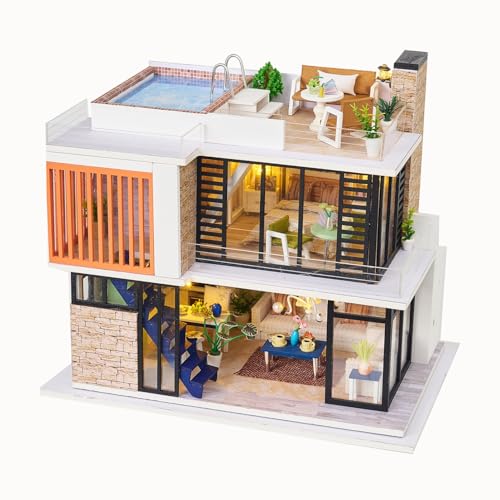 DIY Miniature House Kit, DIY Dollhouse Kit for Adults to Build, Mini House Kit with LED, Mayberry Street Miniatures, Ideal Gifts for Birthday, Halloween Christmas(Florence) - color: Florence
